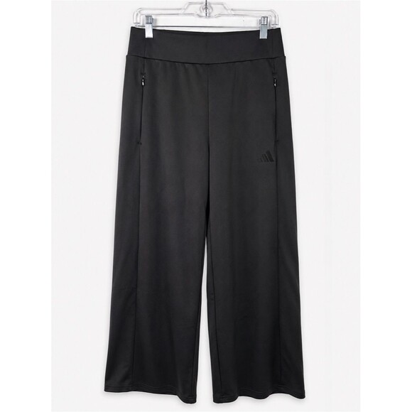adidas Pants - adidas Active Wide Leg Pants Black Women’s Medium Stretch Zip Pocket Athleisure